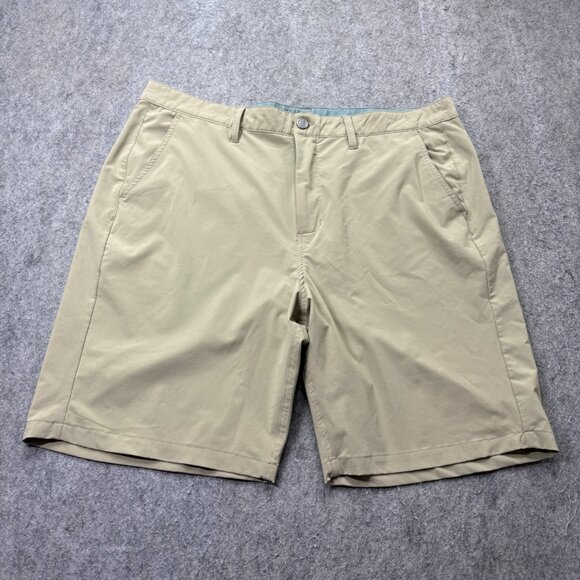 Free Fly Shorts Men 38 Beige Golf Performance Stretch 9" Hybrid Technical b078 - Picture 1 of 15